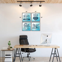 Ezposterprints - Bible Quotes - Set of 4 - Truth, Trust, Strength, Serve - 12x12 ambiance display photo sample