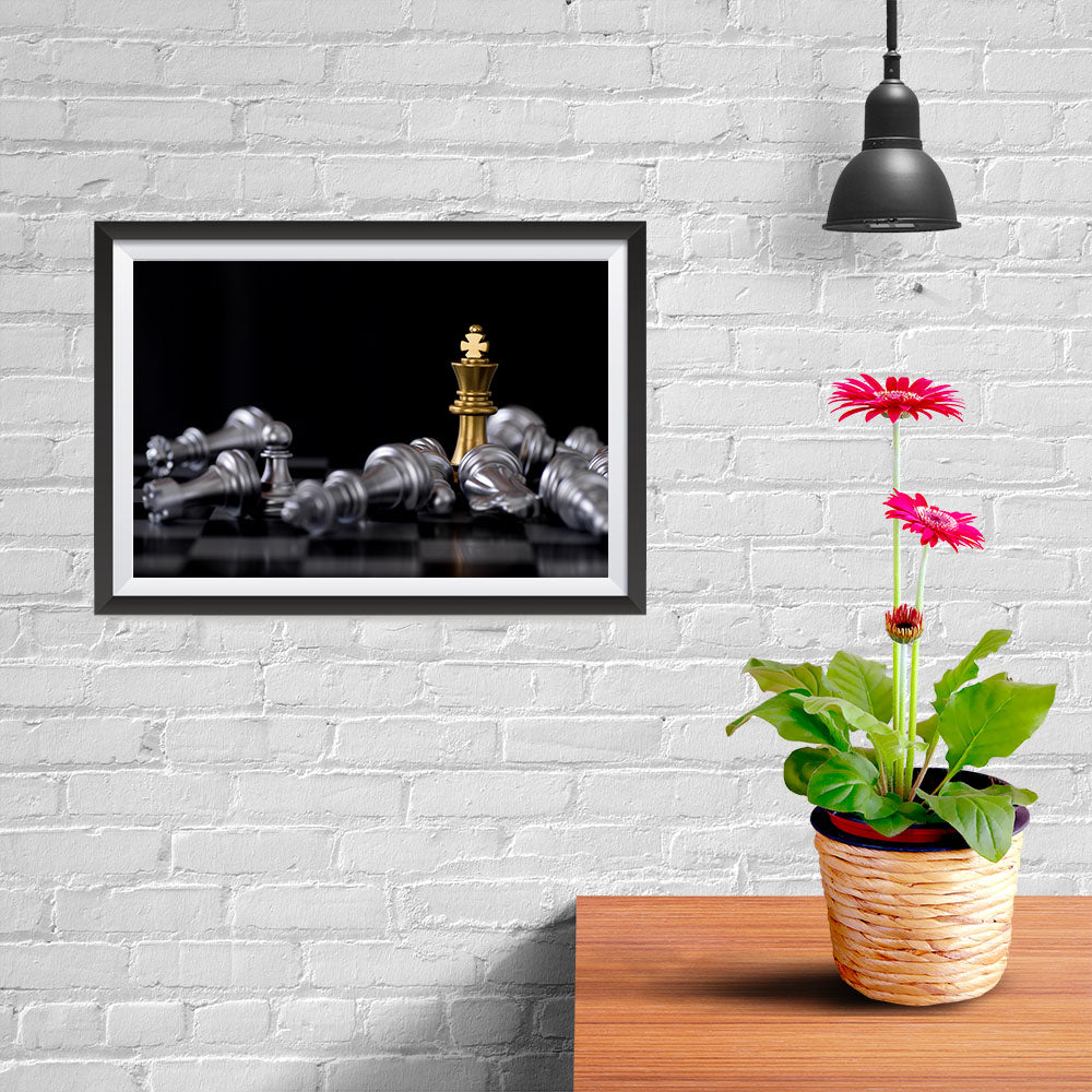 Ezposterprints - Gold King Of Chess - 12x08 ambiance display photo sample
