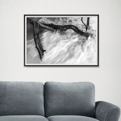 Ezposterprints - Wave Breaking Tree And Sand - 24x16 ambiance display photo sample