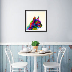 Ezposterprints - Cartoon Cat | Cubism Pop Art Design Colorful Animals - 16x16 ambiance display photo sample