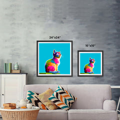 Ezposterprints - Cool Cat | Cubism Pop Art Design Colorful Animals ambiance display photo sample