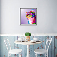 Ezposterprints - Cute Cat | Cubism Pop Art Design Colorful Animals - 16x16 ambiance display photo sample