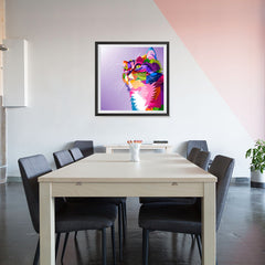 Ezposterprints - Cute Cat | Cubism Pop Art Design Colorful Animals - 32x32 ambiance display photo sample