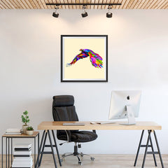 Ezposterprints - Flying Eagle | Cubism Pop Art Design Colorful Animals - 24x24 ambiance display photo sample