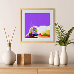 Ezposterprints - Sleeping Cat | Cubism Pop Art Design Colorful Animals - 12x12 ambiance display photo sample
