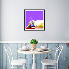 Ezposterprints - Sleeping Cat | Cubism Pop Art Design Colorful Animals - 16x16 ambiance display photo sample