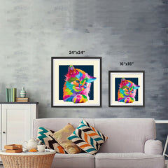 Ezposterprints - Adorable Cat | Cubism Pop Art Design Colorful Animals ambiance display photo sample