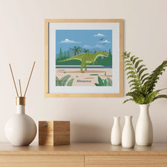 Ezposterprints - Allosaurus - Prehistoric Animals, Dinosaur Illustrations Series - 12x12 ambiance display photo sample
