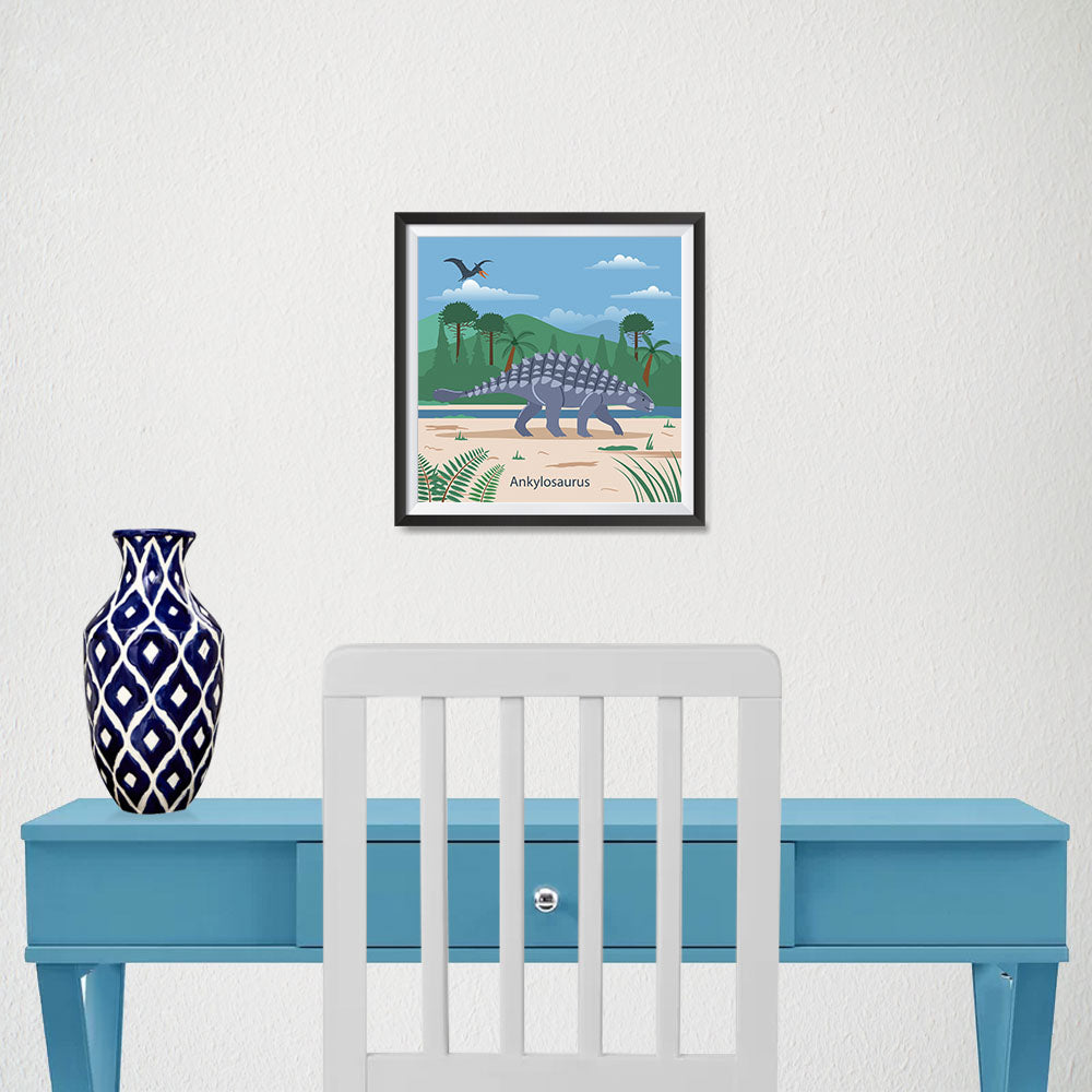 Ezposterprints - Ankylosaurus - Prehistoric Animals, Dinosaur Illustrations Series - 10x10 ambiance display photo sample