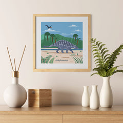 Ezposterprints - Ankylosaurus - Prehistoric Animals, Dinosaur Illustrations Series - 12x12 ambiance display photo sample