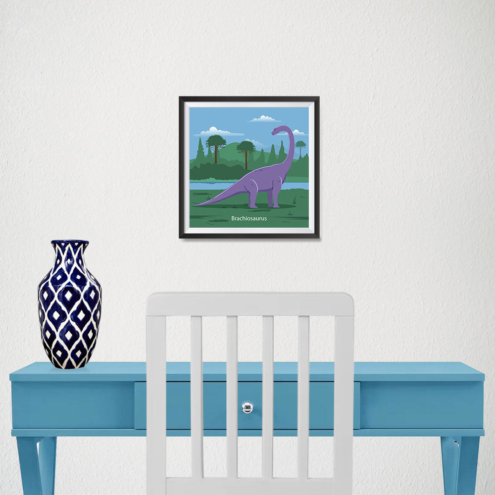 Ezposterprints - Brachiosaurus - Prehistoric Animals, Dinosaur Illustrations Series - 10x10 ambiance display photo sample
