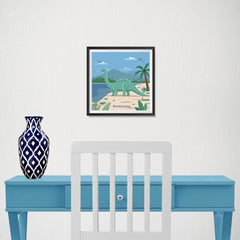 Ezposterprints - Brontosaurus - Prehistoric Animals, Dinosaur Illustrations Series - 10x10 ambiance display photo sample