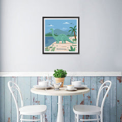 Ezposterprints - Brontosaurus - Prehistoric Animals, Dinosaur Illustrations Series - 16x16 ambiance display photo sample