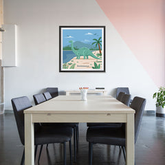 Ezposterprints - Brontosaurus - Prehistoric Animals, Dinosaur Illustrations Series - 32x32 ambiance display photo sample