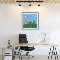 Ezposterprints - Pteranodon - Prehistoric Animals, Dinosaur Illustrations Series - 24x24 ambiance display photo sample
