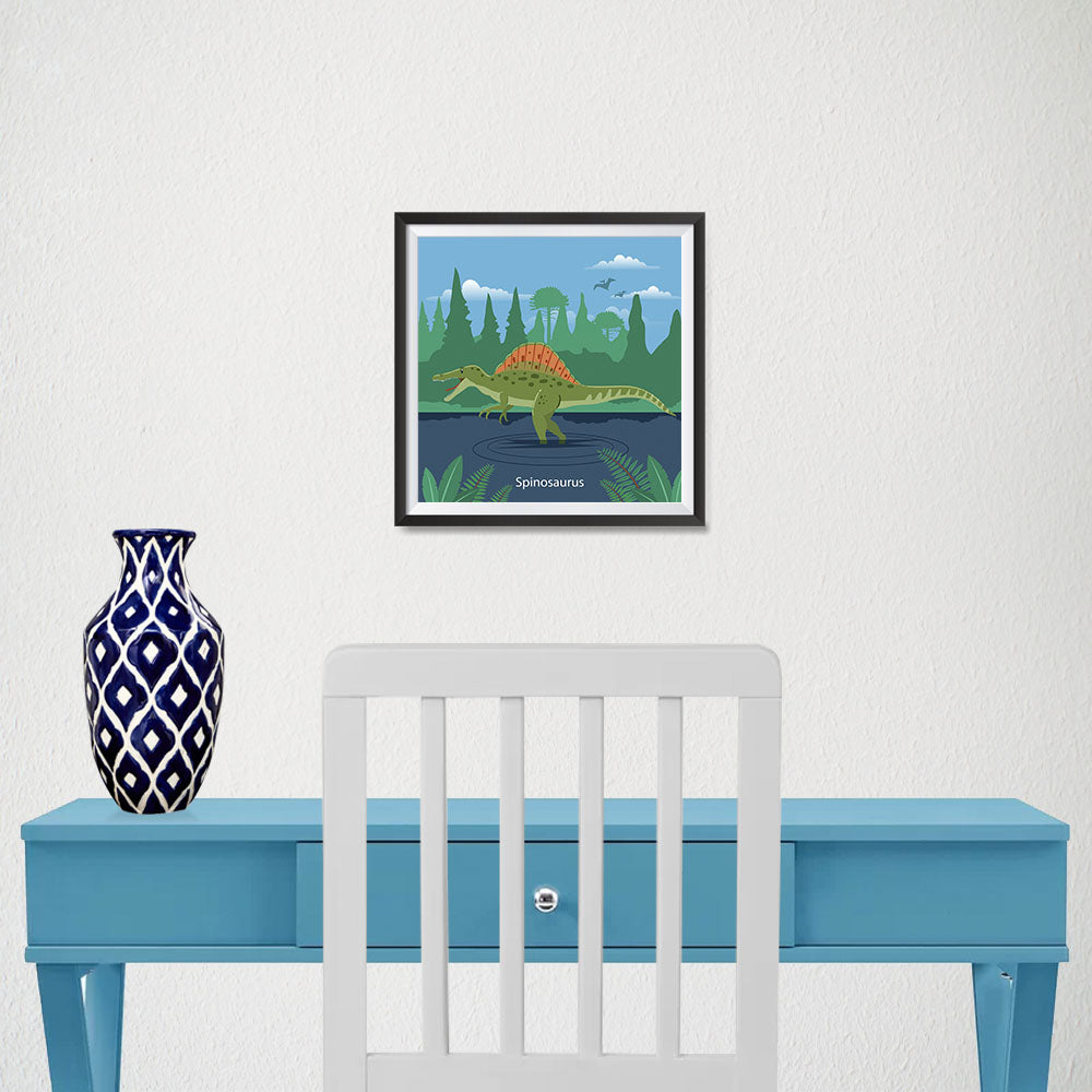 Ezposterprints - Spinosaurus - Prehistoric Animals, Dinosaur Illustrations Series - 10x10 ambiance display photo sample