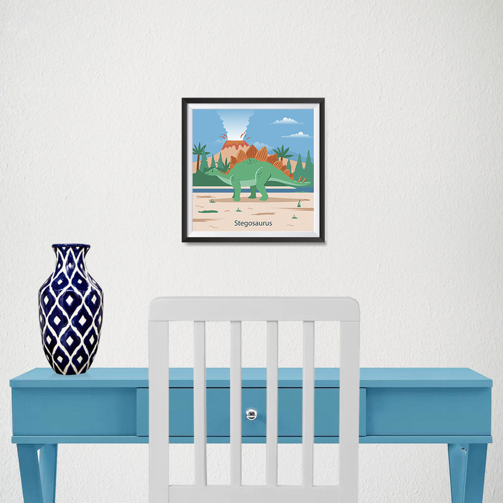 Ezposterprints - Stegosaurus - Prehistoric Animals, Dinosaur Illustrations Series - 10x10 ambiance display photo sample