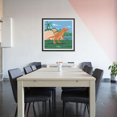 Ezposterprints - T-Rex - Prehistoric Animals, Dinosaur Illustrations Series - 32x32 ambiance display photo sample