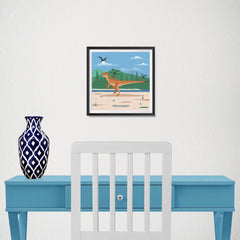 Ezposterprints - Velociraptor - Prehistoric Animals, Dinosaur Illustrations Series - 10x10 ambiance display photo sample