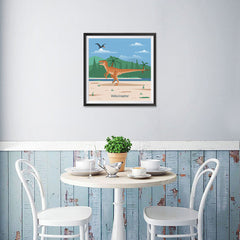 Ezposterprints - Velociraptor - Prehistoric Animals, Dinosaur Illustrations Series - 16x16 ambiance display photo sample