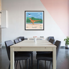 Ezposterprints - Velociraptor - Prehistoric Animals, Dinosaur Illustrations Series - 32x32 ambiance display photo sample