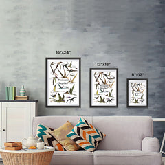 Ezposterprints - Pterosaur Reptiles Dinosaurs - The World's Dinosaur Families Posters Collection ambiance display photo sample