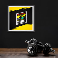 Ezposterprints - Take Care of Your Body | GYM Motivation Quotes - 10x10 ambiance display photo sample