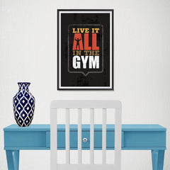 Ezposterprints - Live It | Gym Inspiration Motivation Quotes - 12x18 ambiance display photo sample