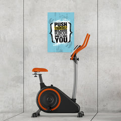 Ezposterprints - Push Yourself | Gym Inspiration Motivation Quotes - 16x24 ambiance display photo sample