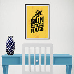 Ezposterprints - Race | Gym Inspiration Motivation Quotes - 12x18 ambiance display photo sample