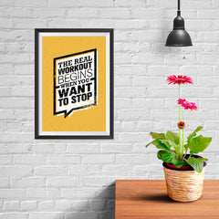 Ezposterprints - real Workout | Gym Inspiration Motivation Quotes - 08x12 ambiance display photo sample