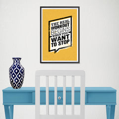 Ezposterprints - real Workout | Gym Inspiration Motivation Quotes - 12x18 ambiance display photo sample