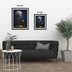 Ezposterprints - Dark Castle and Bad Pumpkins Halloween Poster ambiance display photo sample