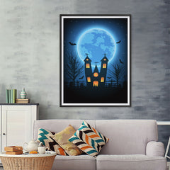 Ezposterprints - Under the Blue Moon Halloween Poster - 36x48 ambiance display photo sample