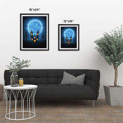 Ezposterprints - Under the Blue Moon Halloween Poster ambiance display photo sample