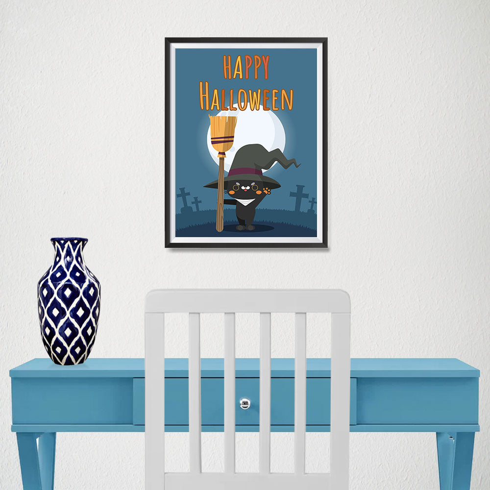 Ezposterprints - Happy Kitten Halloween Halloween Poster - 12x16 ambiance display photo sample
