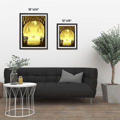 Ezposterprints - Pumpkin Silhouette In the Woods Halloween Poster ambiance display photo sample