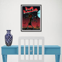 Ezposterprints - The Pumpkin Gone Crazy Halloween Poster - 12x16 ambiance display photo sample