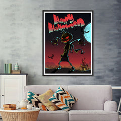 Ezposterprints - The Pumpkin Gone Crazy Halloween Poster - 36x48 ambiance display photo sample