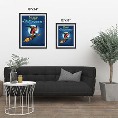 Ezposterprints - Happy Flying Young Witch Halloween Poster ambiance display photo sample