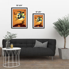 Ezposterprints - Happy Flying Young Witch 3 Halloween Poster ambiance display photo sample