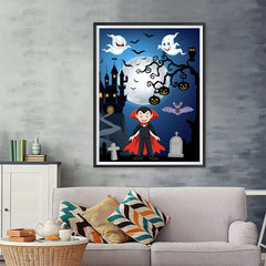 Ezposterprints - Young Dracula Halloween Poster - 36x48 ambiance display photo sample