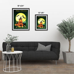Ezposterprints - Lady Witch Pumpkin Halloween Poster ambiance display photo sample