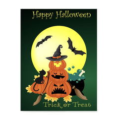 Ezposterprints - Lady Witch Pumpkin Halloween Poster