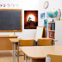 Ezposterprints - Midnight at Cemetery Halloween Poster - 24x32 ambiance display photo sample