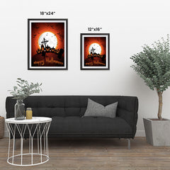 Ezposterprints - Midnight at Cemetery Halloween Poster ambiance display photo sample