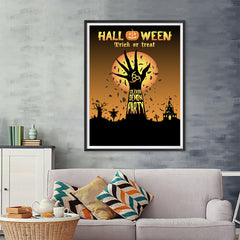 Ezposterprints - Unleash The Demon Party Halloween Poster - 36x48 ambiance display photo sample