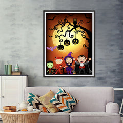 Ezposterprints - Kids with Costumes Halloween Poster - 36x48 ambiance display photo sample