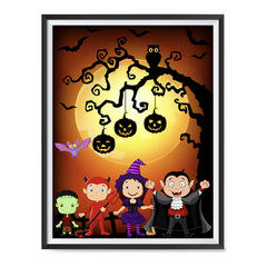 Ezposterprints - Kids with Costumes Halloween Poster ambiance display photo sample