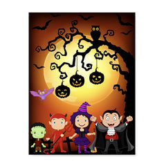 Ezposterprints - Kids with Costumes Halloween Poster